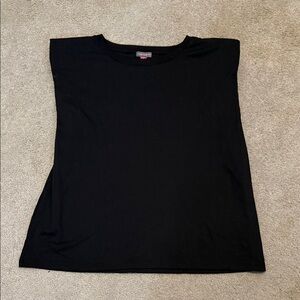 Vince Camuto Black Sleeveless Tee with Shoulder Pads